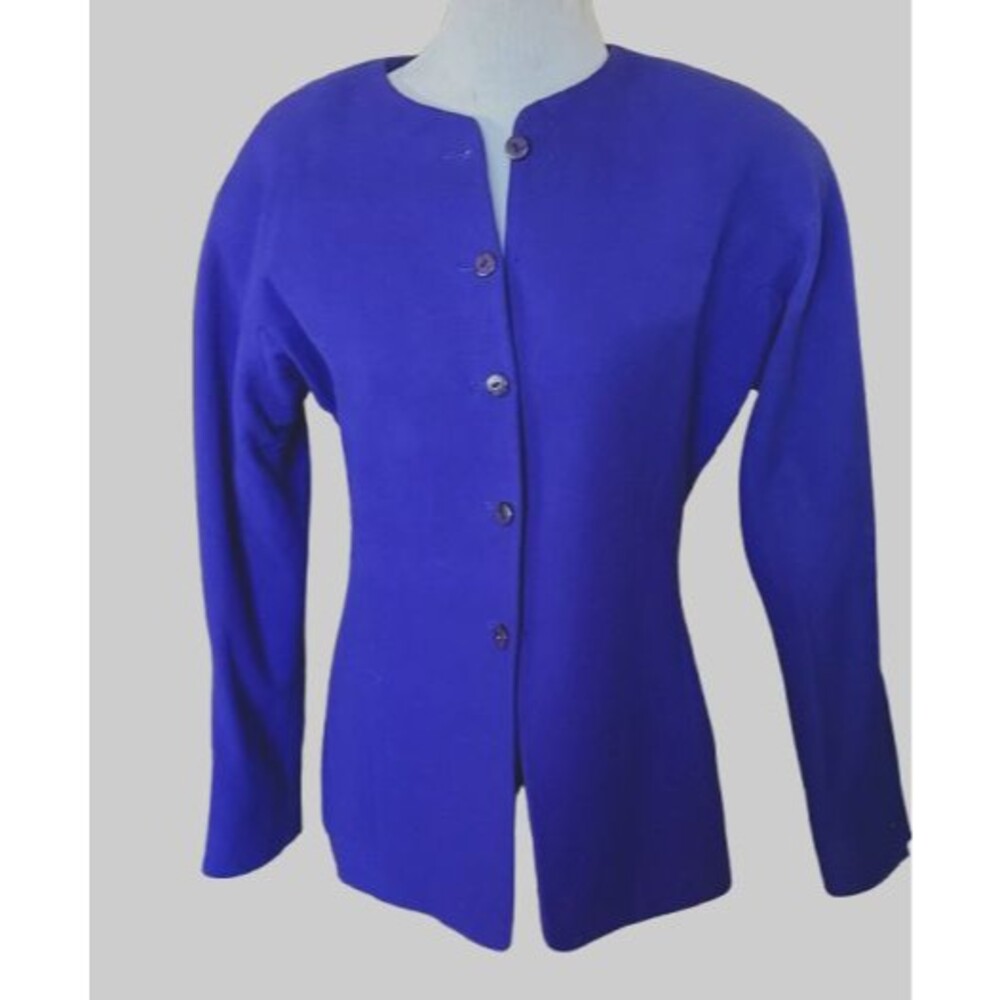 Linda Allard for Ellen Tracy 90's Purple  Wool/Cashmere Size 10 Blazer